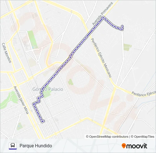 PARQUE HUNDIDO Bus Line Map