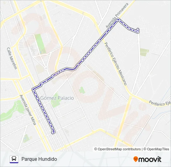 PARQUE HUNDIDO Bus Line Map