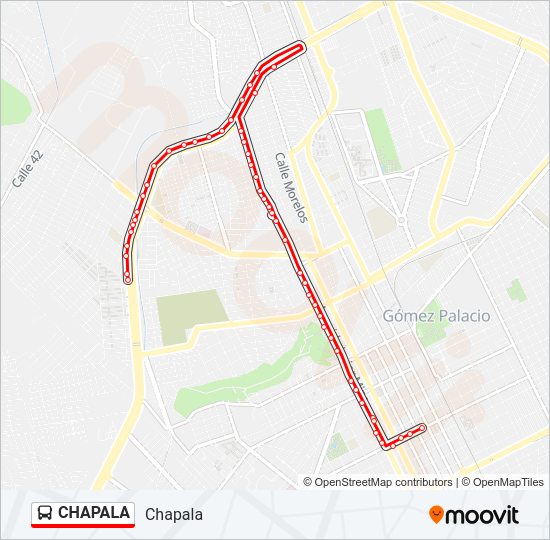 Mapa de CHAPALA de autobús