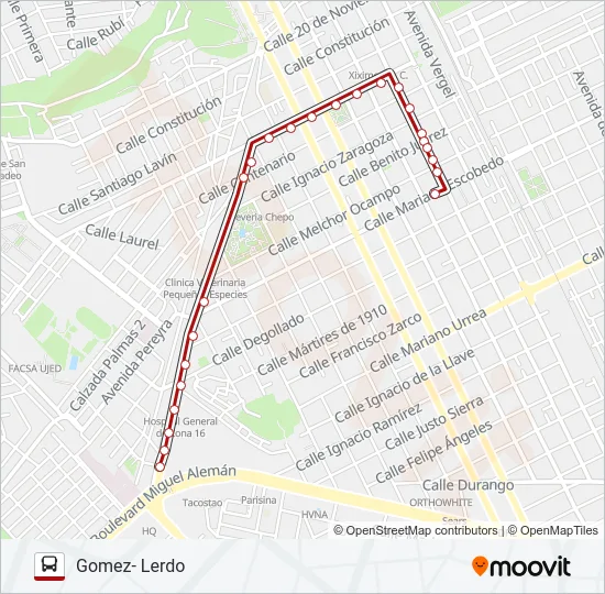 GOMEZ- LERDO Bus Line Map