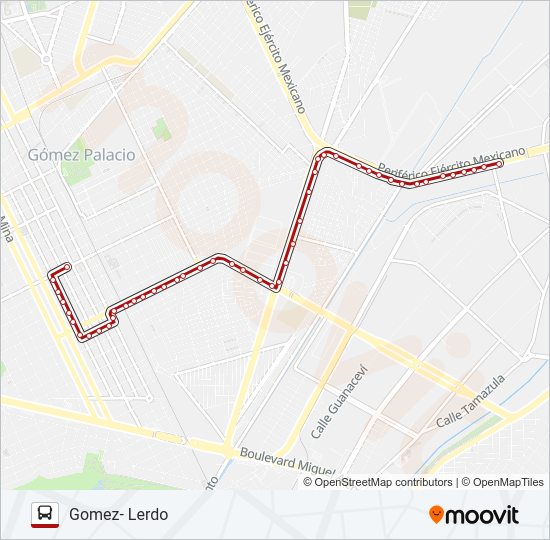 Mapa de GOMEZ- LERDO de autobús