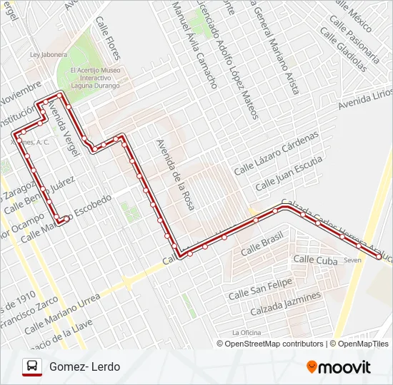 GOMEZ- LERDO Bus Line Map