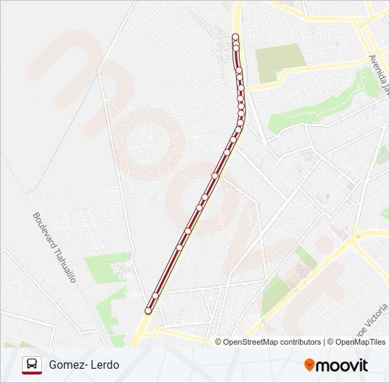Mapa de GOMEZ- LERDO de autobús