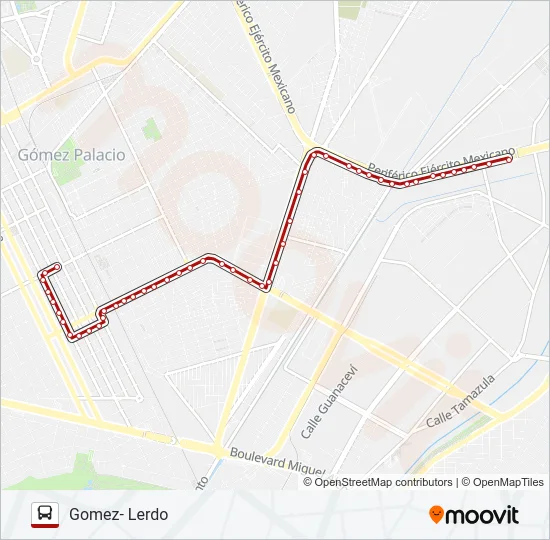 GOMEZ- LERDO Bus Line Map