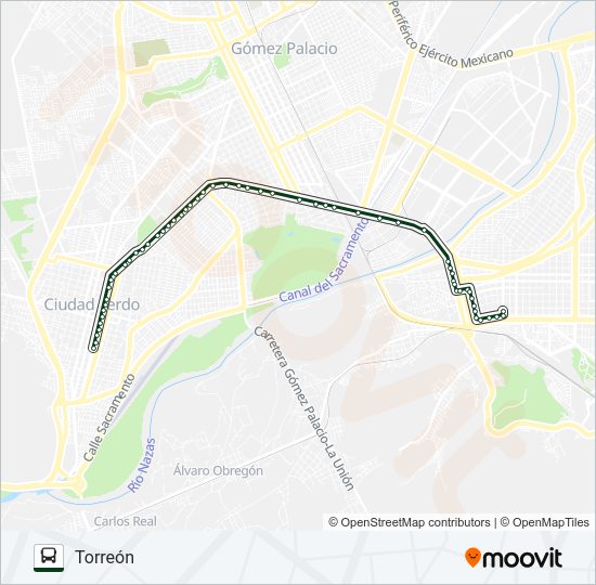 DIRECTO VERDE Bus Line Map