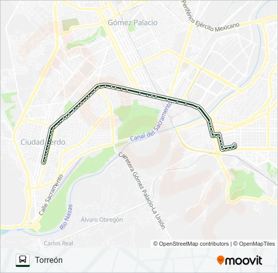 DIRECTO VERDE Bus Line Map