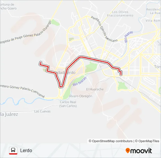 DIRECTO ROJO Bus Line Map