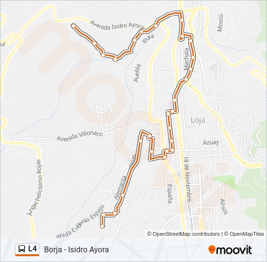 Mapa de L4 de autobús