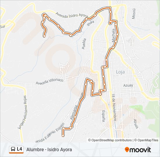 Mapa de L4 de autobús