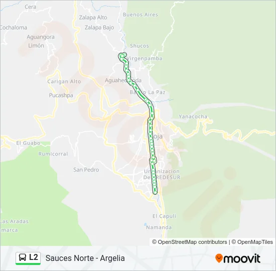 Mapa de L2 de autobús