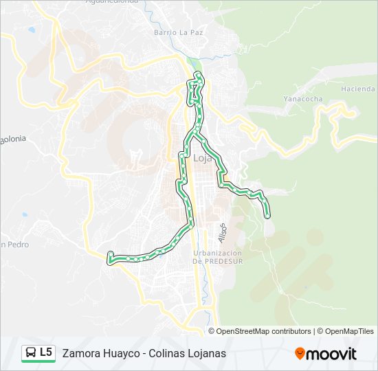 Mapa de L5 de autobús