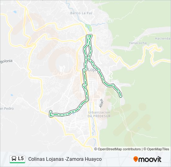 Mapa de L5 de autobús