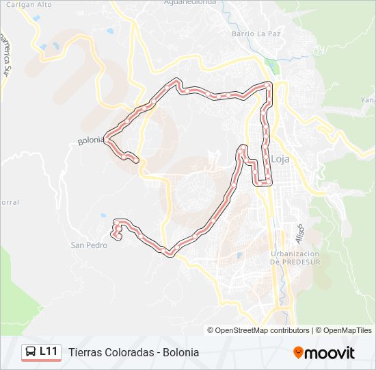 Mapa de L11 de autobús
