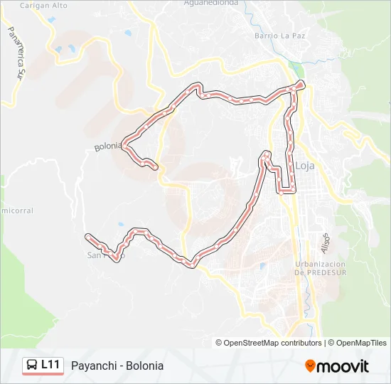 L11 Bus Line Map