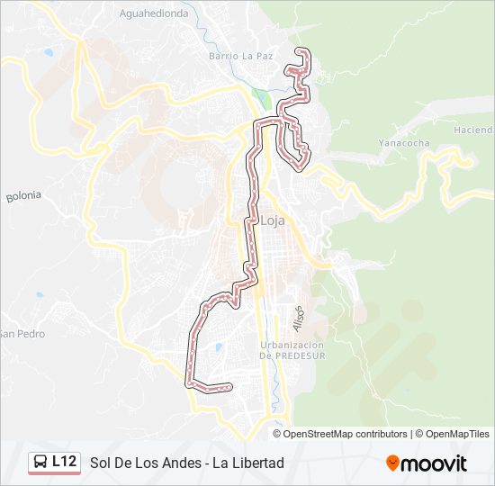 Mapa de L12 de autobús