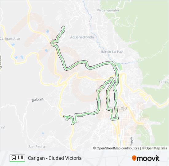 Mapa de L8 de autobús