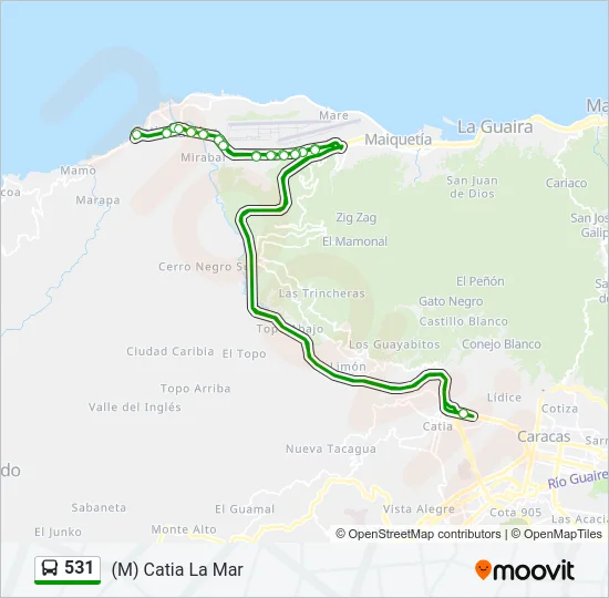 531 Bus Line Map
