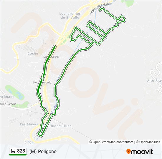 823 bus Line Map