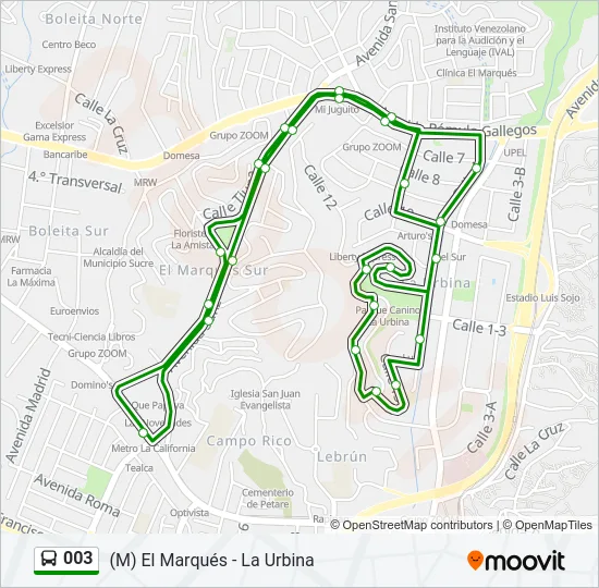 003 Bus Line Map