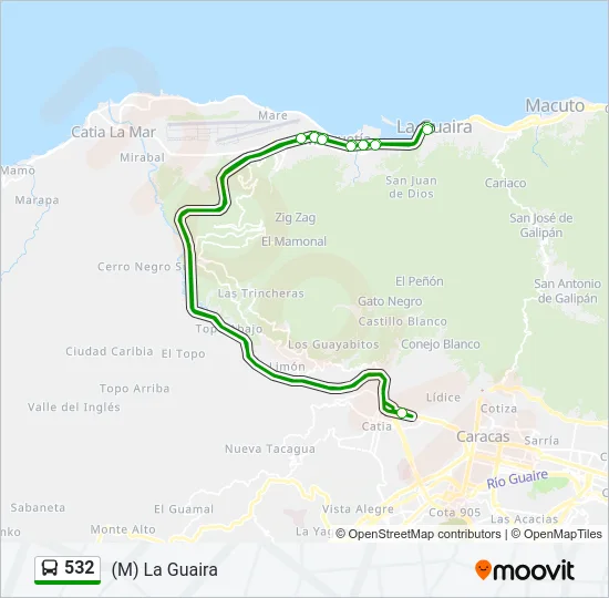 532 Bus Line Map