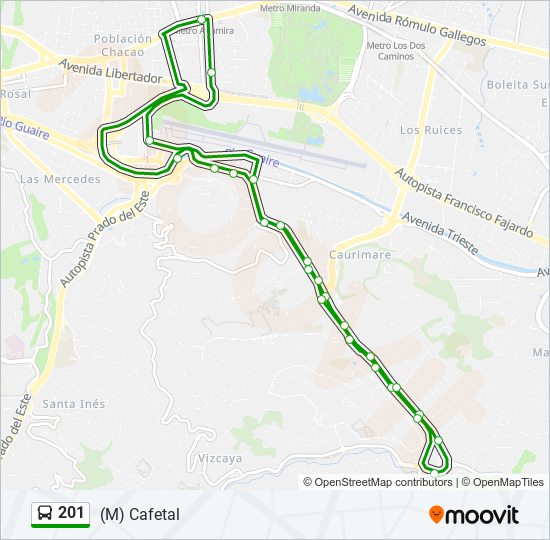 Mapa de 201 de autobús