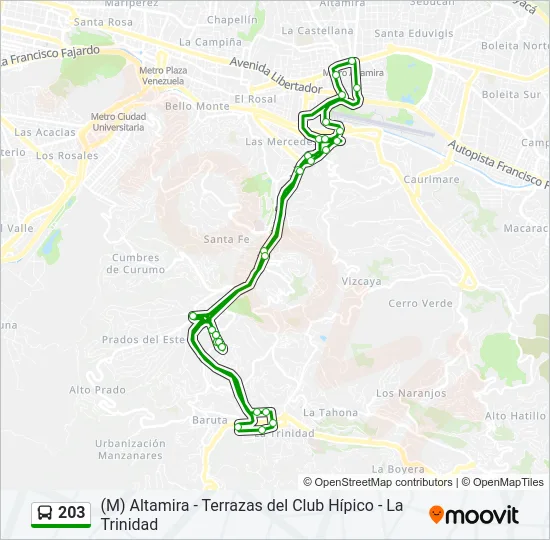 203 Bus Line Map
