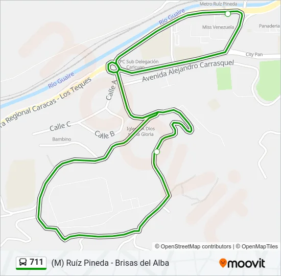 711 Bus Line Map