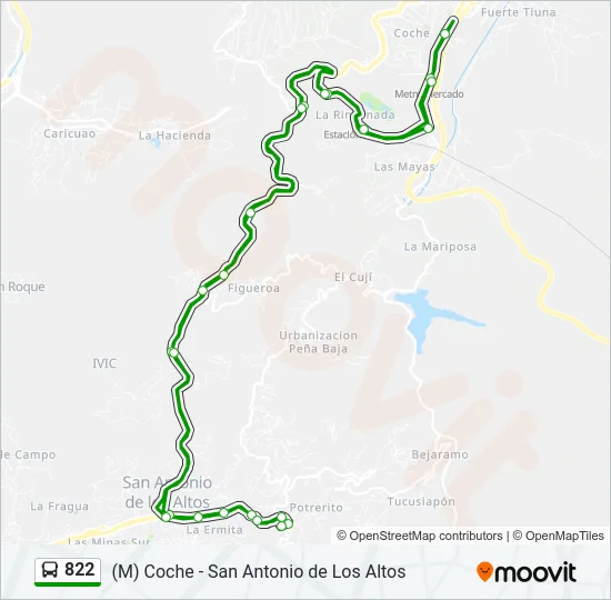 822 Bus Line Map