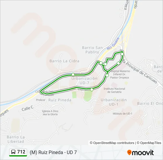 712 Bus Line Map