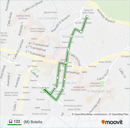 122 Bus Line Map