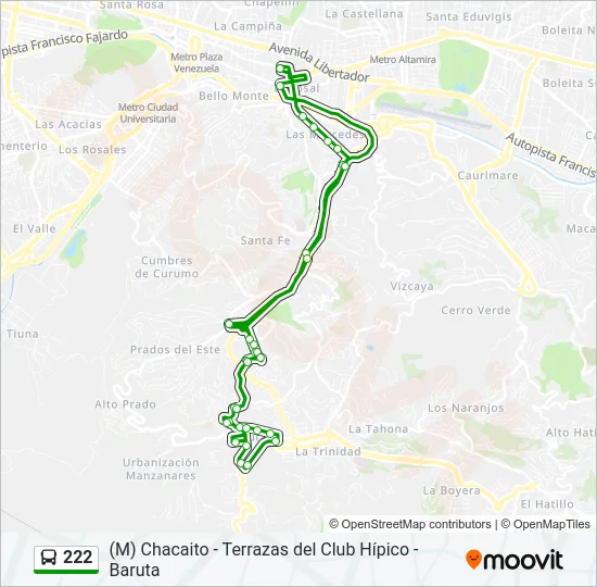 222 Bus Line Map
