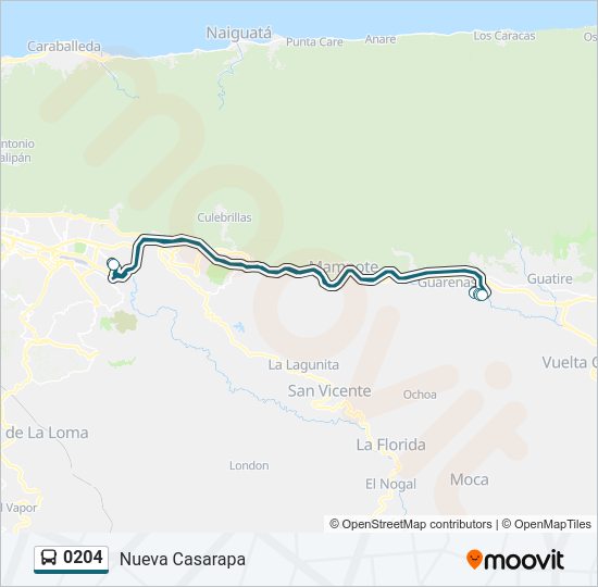 Mapa de 0204 de autobús