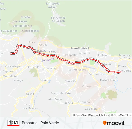 L1 Metro Line Map