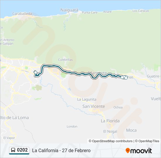 Mapa de 0202 de autobús