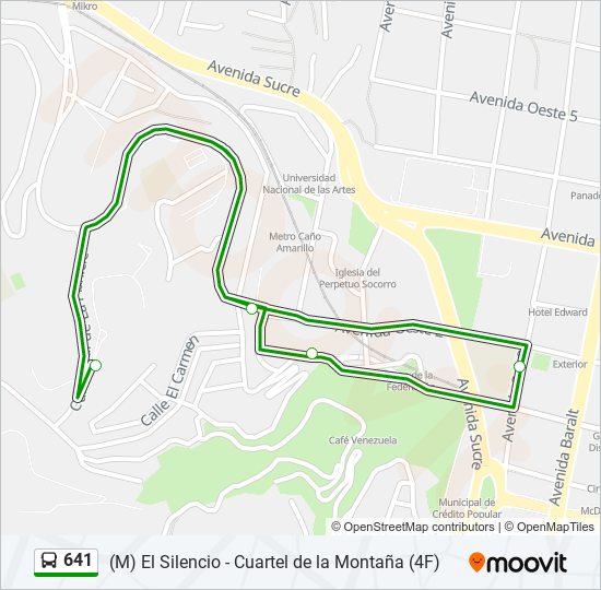 Mapa de 641 de autobús