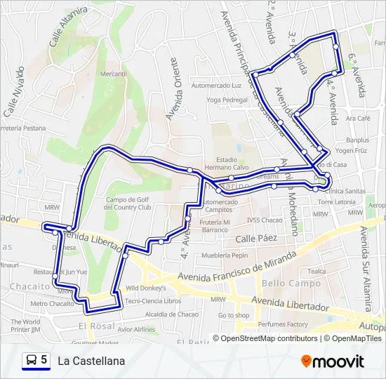 5 Bus Line Map