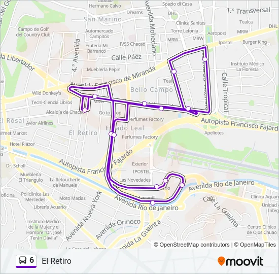 6 Bus Line Map