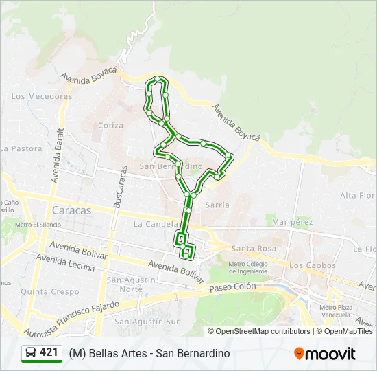 421 Bus Line Map