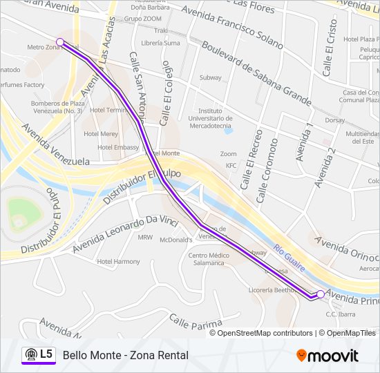 Mapa de L5 de metro