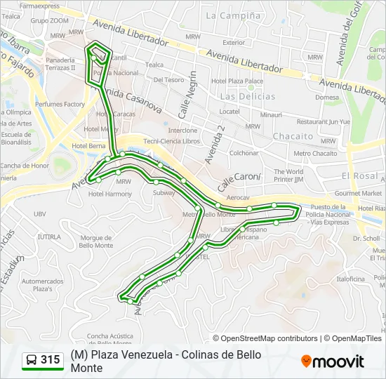315 Bus Line Map
