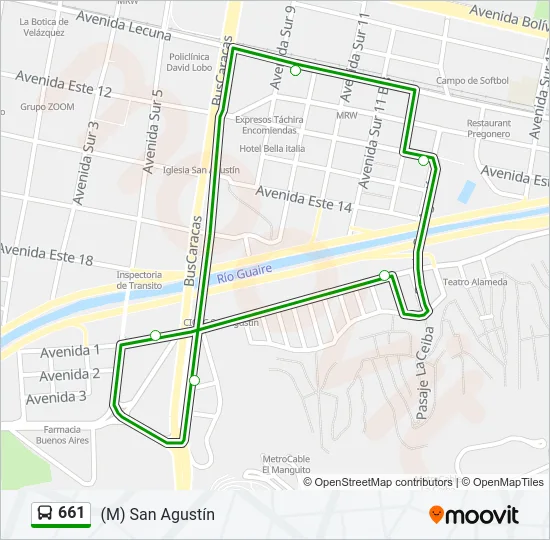 661 Bus Line Map