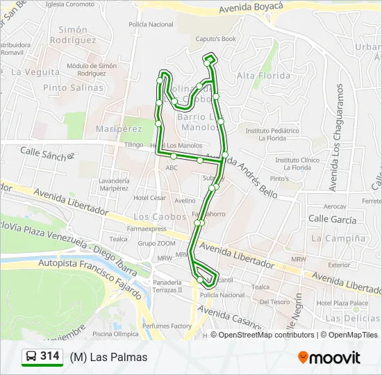 314 Bus Line Map
