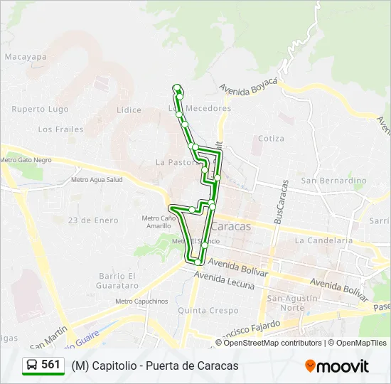 561 Bus Line Map