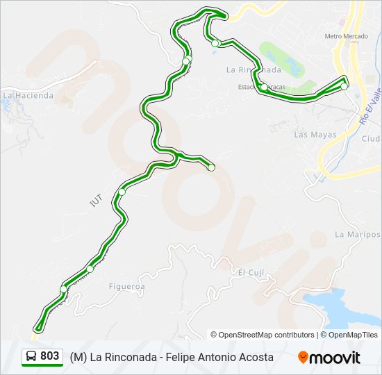Mapa de 803 de autobús