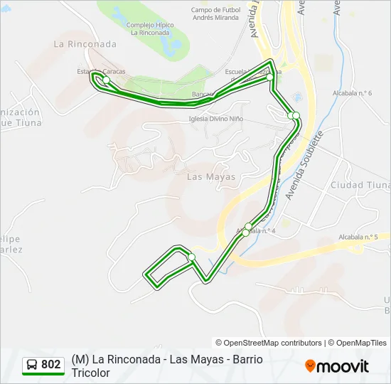 802 Bus Line Map