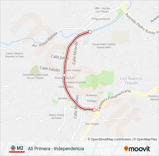 M2 Metro Line Map