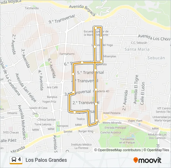 4 Bus Line Map