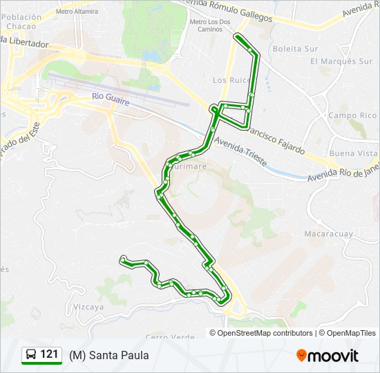 Mapa de 121 de autobús