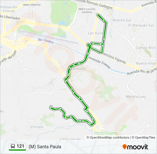 121 Bus Line Map