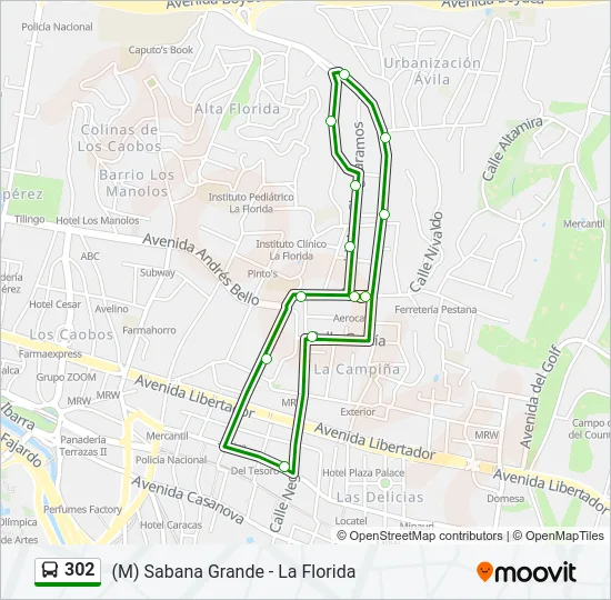 302 Bus Line Map